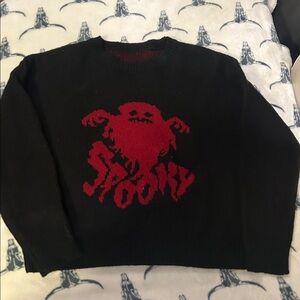 Brand new Super soft Knit Warm Red Spooky 👻 Ghost Design Graphic XL